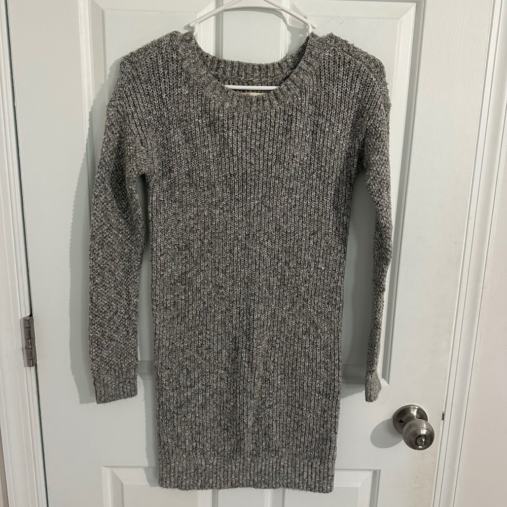 Hollister Sweater Dress Knit Long Sleeve Casual Warm Comfy Gray XS‎
